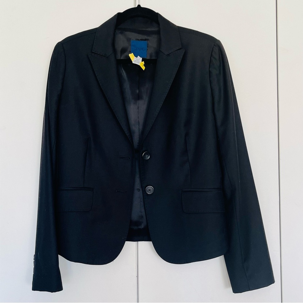 Make an offer! J.Crew Elegant Black Blazer size 6 Super 120’s edition pinstripe